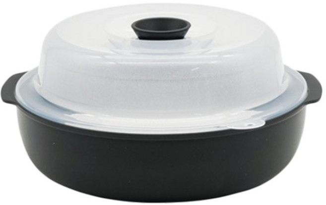 생활엔 전자레인지 찜기 대형, 블랙, 1개