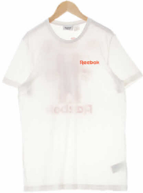 리복 1523 화이트 프린팅 면 팬더라운드반팔티 [XL] 수지네 구제