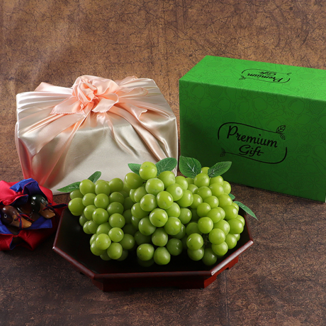 안군농원 고당도 과일선물세트 보자기 포함, 1박스, 샤인머스캣 선물세트 1.6kg (2수)