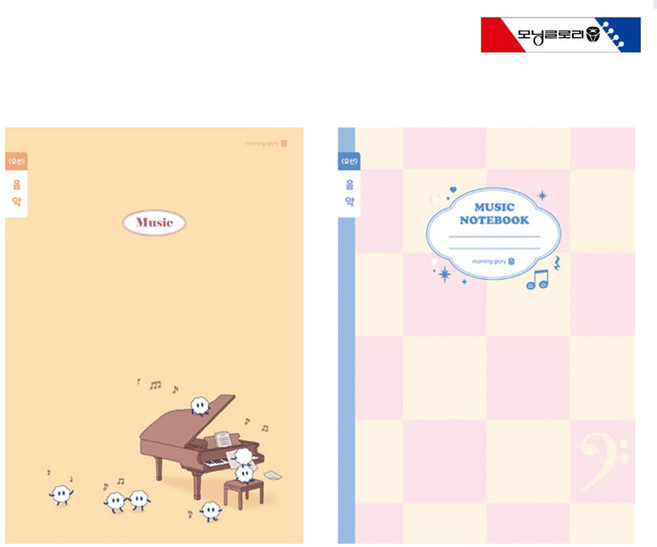 모닝글로리 1200 음악공책 3 6 초등학생 음악 오선지 노트, 스프링X 초등음악오선 A남아 디자인랜덤