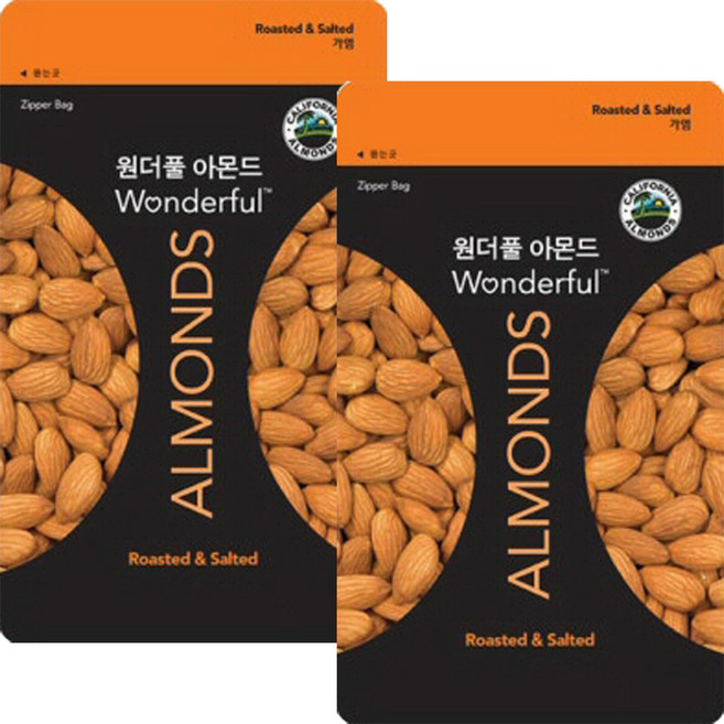 원더풀 아몬드 가염, 400g, 2개