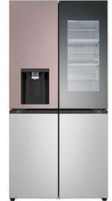 [색상선택형] LG전자 오브제 820L 디오스 노크온 얼음 정수기 냉장고 방문설치, W824SKV472S, 오브제컬렉션 클레이핑크 + 실버