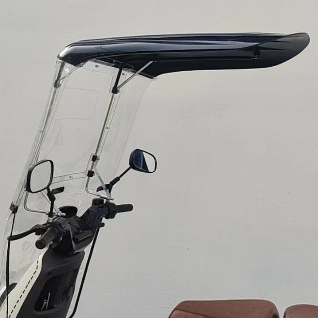 스쿠터 캐노피 오토바이 지붕 덮개 커버 차양막 바이크, H. 블랙 이중 지지 보강 백미러 없음