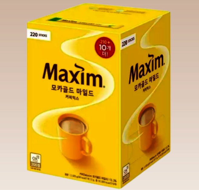 맥심 모카골드 마일드 커피믹스 210T+10T (220T) 기획 한정 제품, 220개, 220개입