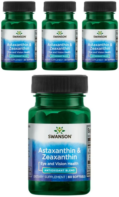 스완슨 아스타잔틴 & 제아잔틴 소프트젤, 4개, 60정 - 쿠팡