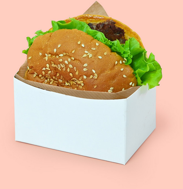 제이팩토리 수제 햄버거 베이글 샌드위치 포장 용기 JP-71 화이트, 100개, 1세트