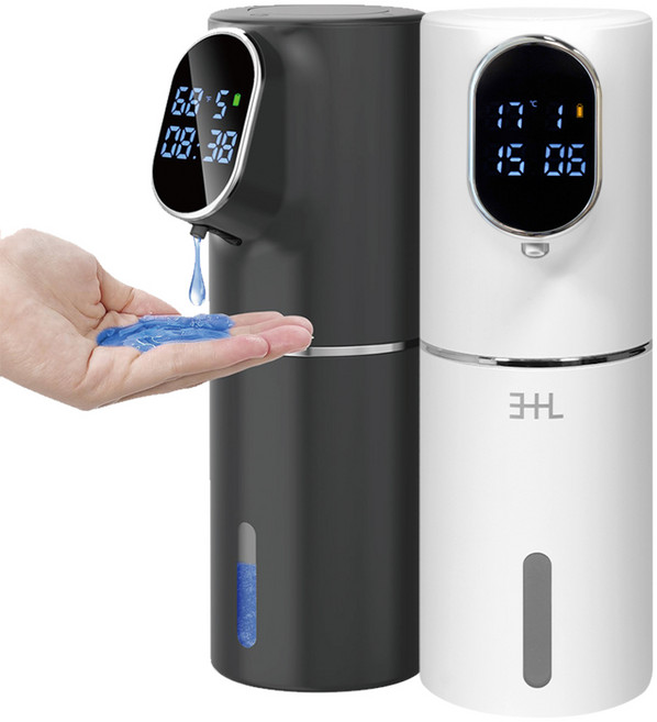 삼플라 자동 핸드워시 디스펜서 젤타입 손세정기 대용량 충전식 스마트 센서 물비누 무타공 손세정제 주방세제 화장실 싱크대 욕실 세면 예쁜 세제통, 1개, 블랙