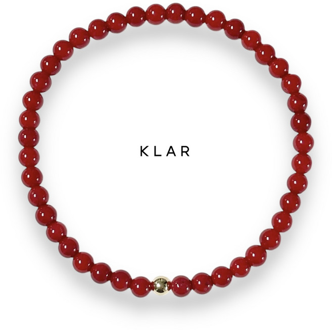 클라(KLAR) 천연 산호 (Coral) 14k 원석팔찌 (4미리)