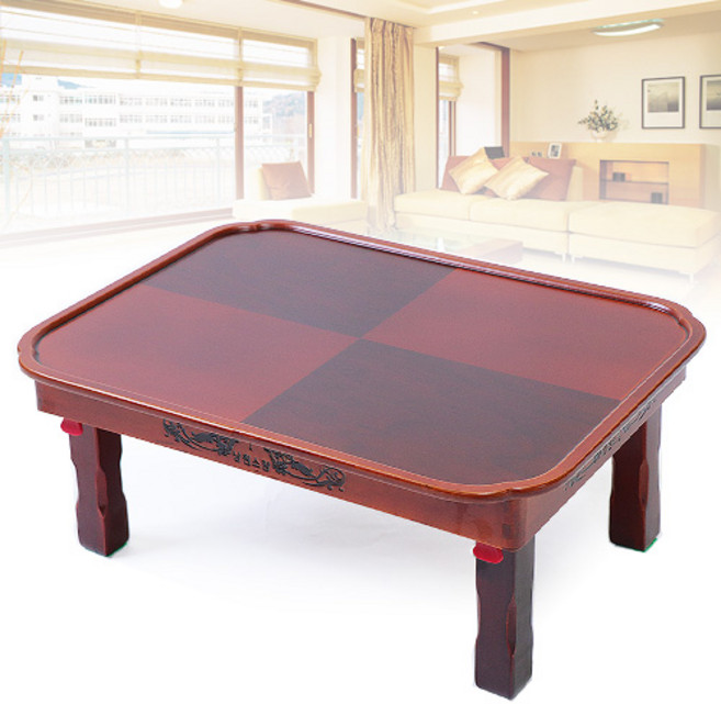 남원지리산공방 밥상 타원체크무늬 교자상 좌식밥상 접이식밥상, 가로600세로450