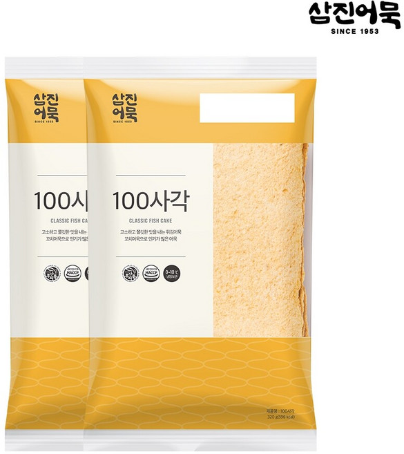 [삼진어묵] 100사각 1봉 320g x 2개
