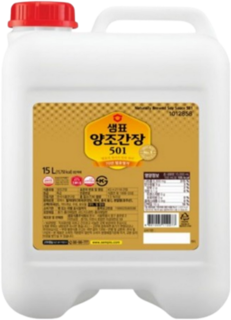 업소용 대용량 덕용말통) 샘표 501 양조간장 15L, 1개