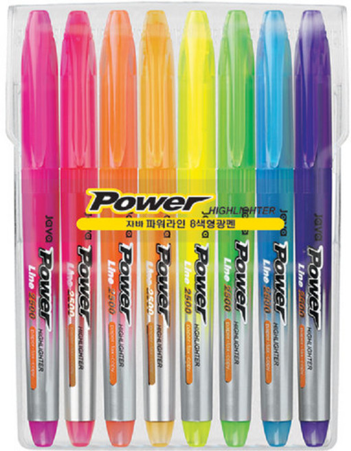 자바 파워라인 형광펜 8색세트, 1개