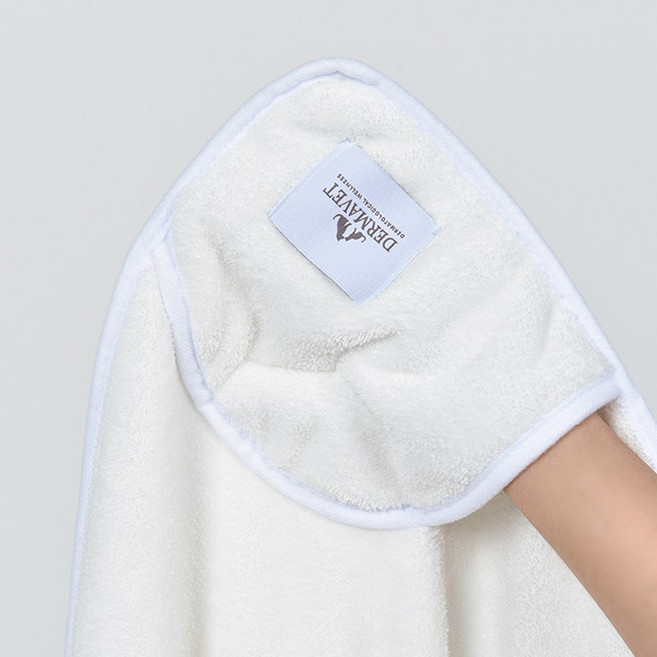 더마벳 글로브형 극세사 강아지 수건 타올 펫타올(80X40), 화이트, 1개