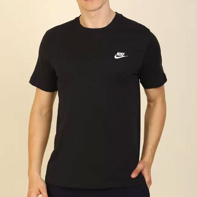 나이키 남성 검정 클럽 반팔티 스포츠 숏슬리브 티셔츠 라운드티 퓨추라 로고티+사은품증정(패션마스크)
