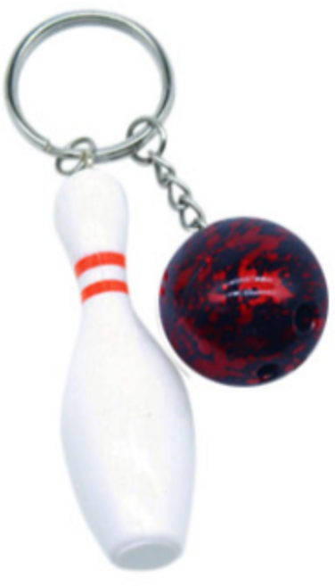 볼링공 볼링핀 키링 귀여운 스포츠 열쇠고리 동호회 기념품, 레드볼링키링, 1개