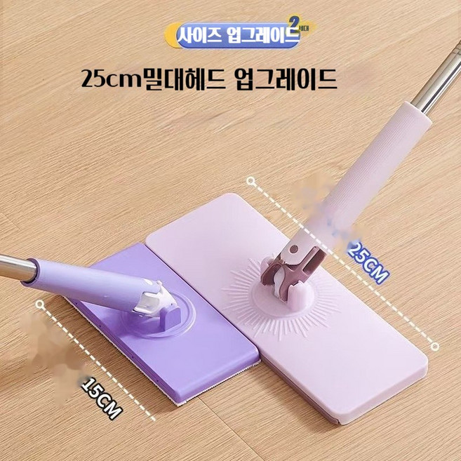 1/1+1다용도 욕실 주방 바닥청소 밀대걸레 물기제거 패드 먼지 제거 타올 극세사 청소포 리필, 1세트