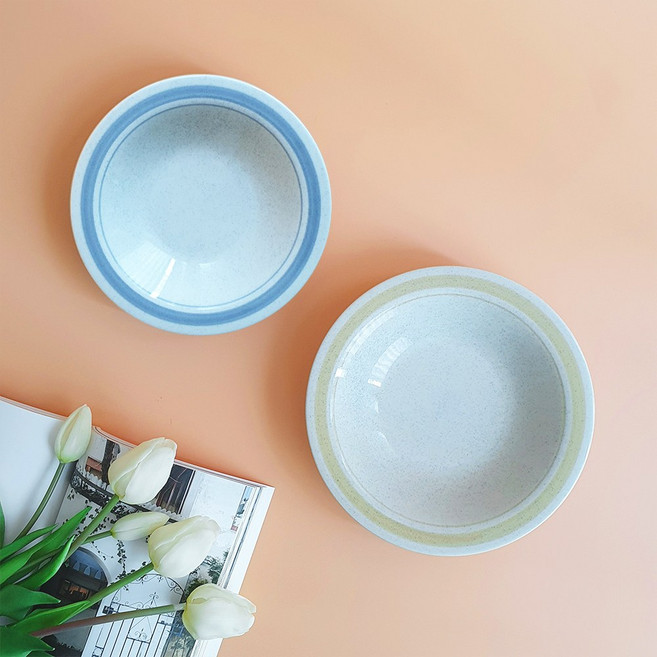 [쿠커스 판다] 카네수즈 노블 딥 스프볼 4color / 도자기 그릇 시리얼볼 샐러드볼 디저트 접시, 블루, 1개