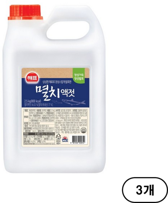 해표 멸치 액젓, 3개, 2.5kg