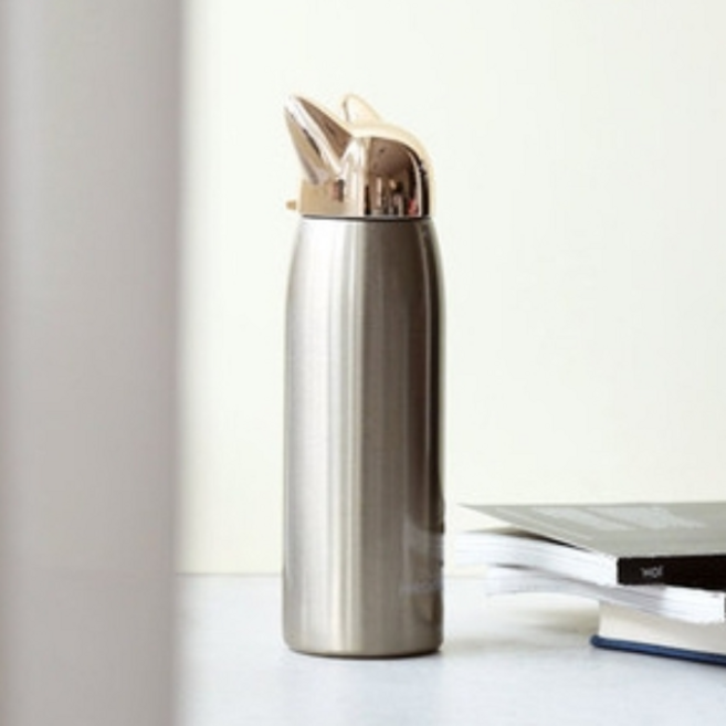 플래쉬 폭스 보온병 보냉병 스테인레스 스틸 여우 텀블러, 골드, 1개, 300ml