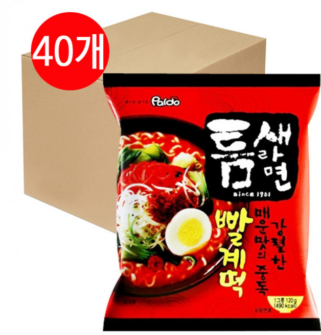 팔도 틈새라면 120g(1BOX) 멀티 봉지라면, 40개