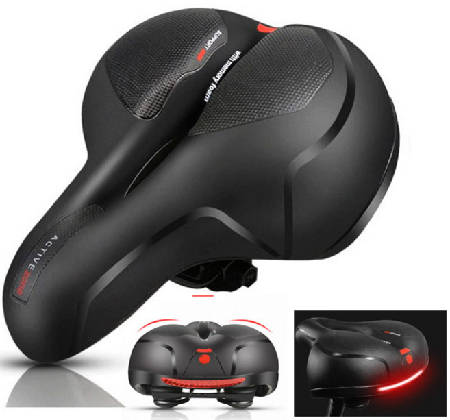 스프링 자전거 안장 블랙 무통증자전거안장커버, 1개, 이중 스프링 무통증안장