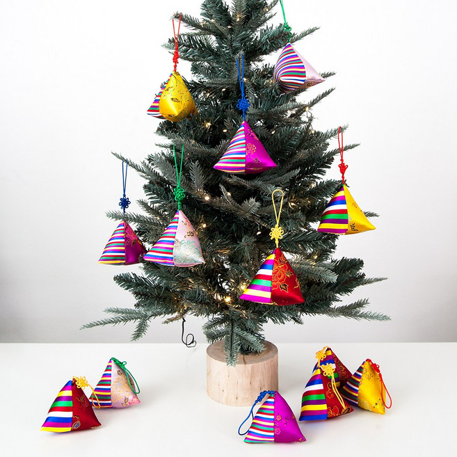크리스마스 트리 장식 색동 오너먼트, 2가지색상 선택(배송메모란에 기재)