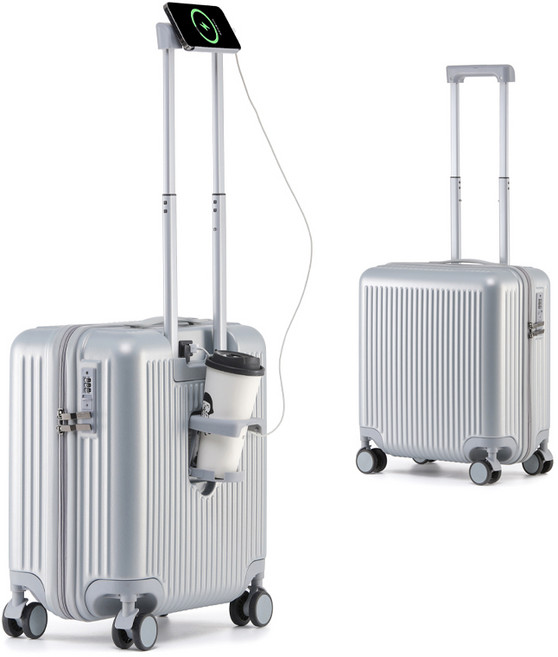 YANGTA [3년무상AS] 기내용 미니 캐리어 18인치 USB 충전포트 핸드폰 거치대 컵홀더 다양한 컬러 가능