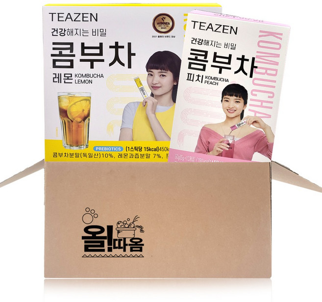 올따옴기획 티젠 콤부차 레몬5g 30입 + 피치5g 10입, 올따옴기획 티젠 콤부차 레몬5g 30입+피치5g 10입, 1세트, 5g