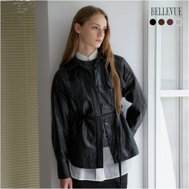 [벨뷰] 25NEW Faux 레더 셔킷