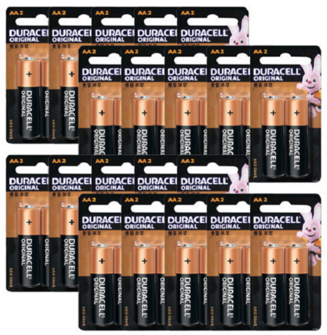듀라셀 알카 스몰카드 AA2입 X 20개, 2개입