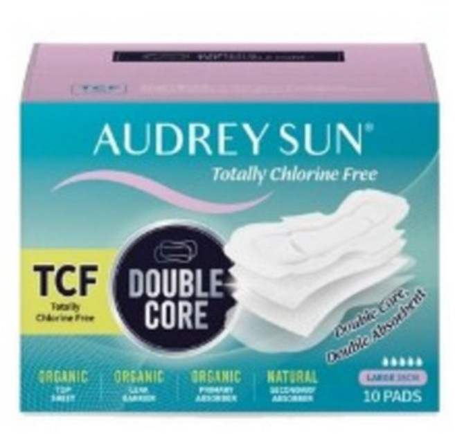 오드리선 TCF 더블코어 유기농 대형 생리대 날개형, 10개입, 15개