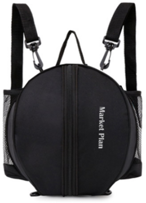 마켓플랜 원형 농구공 가방, 블랙, 1개