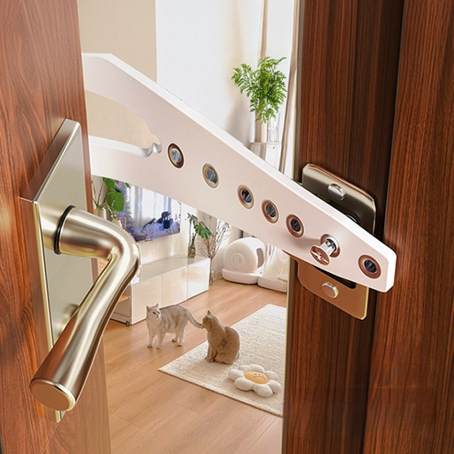 고양이도어스토퍼 도어스토퍼 고양이 안전문, 1개, 화이트