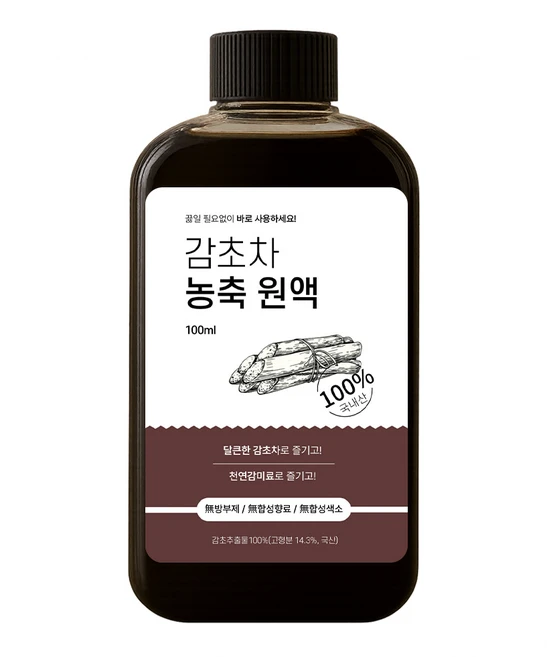 끓일 필요없는 국산 감초 추출물 원액 / 감초농축원액 / 천연감미료, 1개, 100ml - 쿠팡