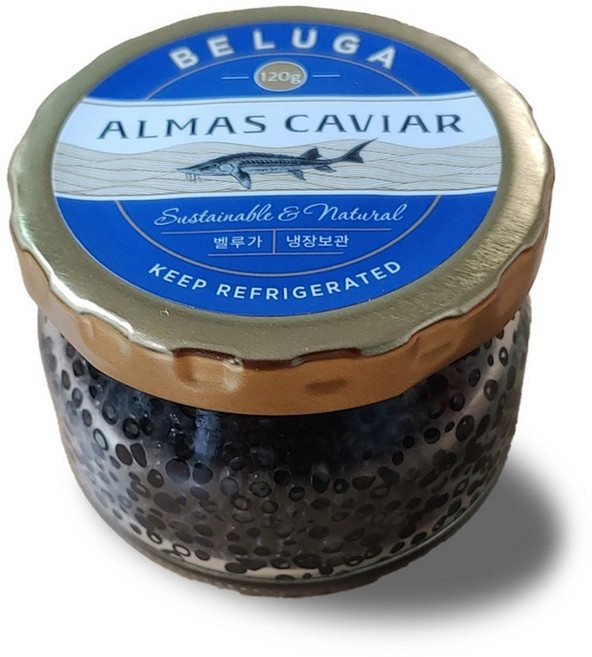 알마스캐비아 벨루가 캐비어 철갑상어알 캐비아 120g, 1개