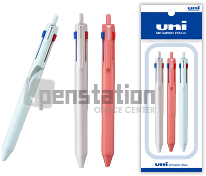 유니 제트스트림 507 3색 0.5mm/0.7mm 볼펜 3개 세트(블리스터 케이스 포장/선물 용), 0.5mm 아이스블루1+그레이지1+베리핑크1 세트