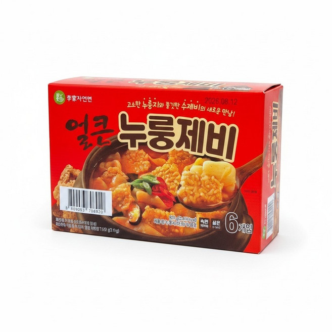 이가자연면 얼큰 누룽제비 6 개 801g 5개