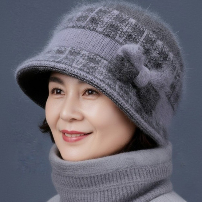 이지앤코 겨울 따뜻한 기모 안감 중년 엄마 할머니 패션 방한 모자