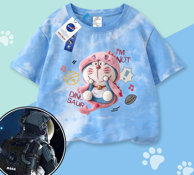 도라에몽 공룡노노 페인팅 코믹스 반팔티 110-160 키즈 귀염둥이 옷 애니 캐릭터 티셔츠