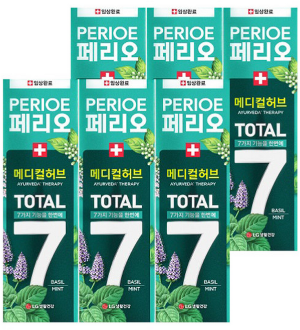 페리오토탈7 메디컬허브 바질민트, 100g, 6개