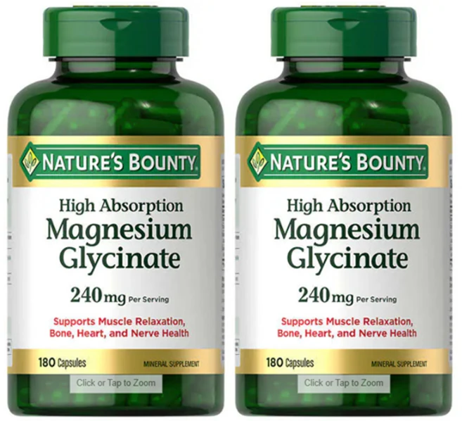 네이처스 바운티 마그네슘 글리시네이트 240mg 180정 2개 - 쿠팡