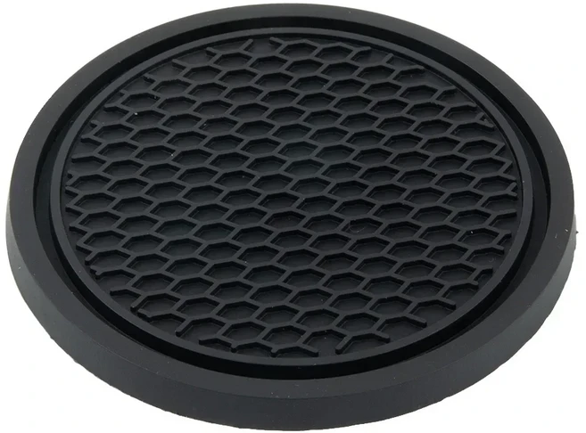 2- 팩 자동차 컵 매트 PVC 원형 미끄럼 방지 코스터 부드러운 고무 인테리어 음료 홀더 패드, 05 2PCS-black