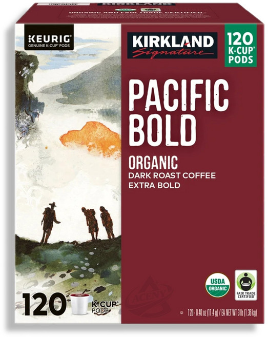 Kirkland 커클랜드 큐리그 오가닉 캡슐커피 퍼시픽 볼드 120개입 1박스, 11.4g, 1개