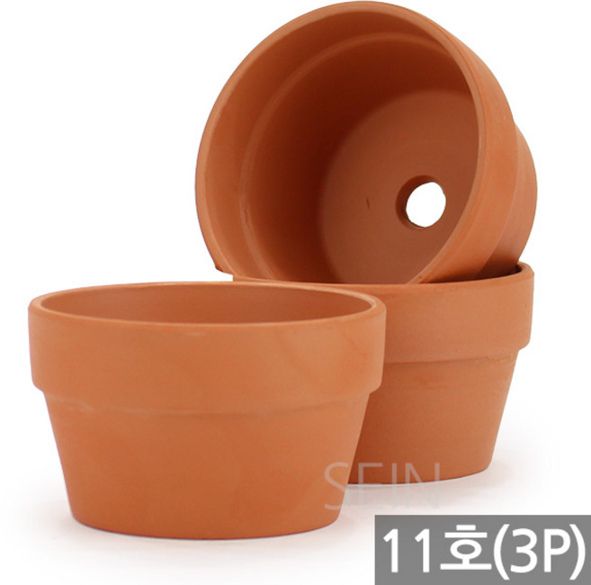 세인화분 낮은 토분 화분 3P - 다육 다육이 토기분, 1세트, 낮은토분3P_11호
