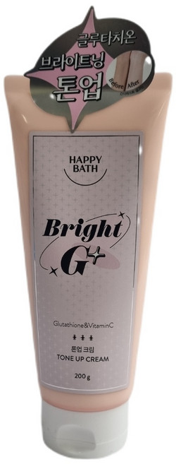 해피바스 브라이트지 플러스 바디 톤업 크림 200G 글루타치온, 1개