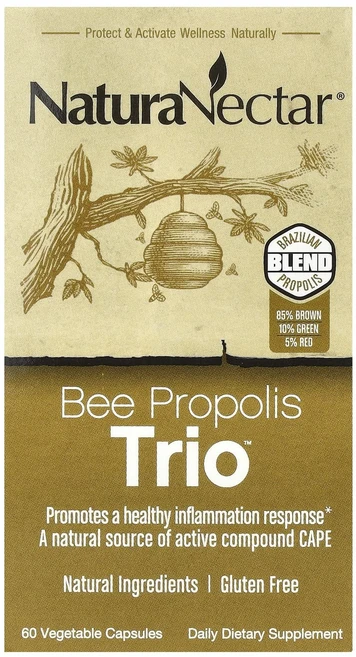 NaturaNectar Bee Propolis Trio™ 베지 캡슐 60정, NaturaNectarBeePropolisTrio베지캡, 1개 - 쿠팡