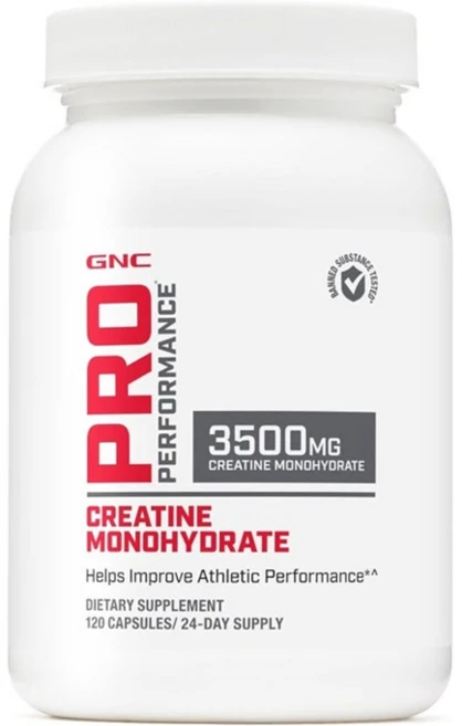 GNC 프로 퍼포먼스 크레아틴 모노하이드레이트 3500mg 120정 (캡슐) Pro Performance Creatine Monohydrate 120caps, 1개 - 쿠팡