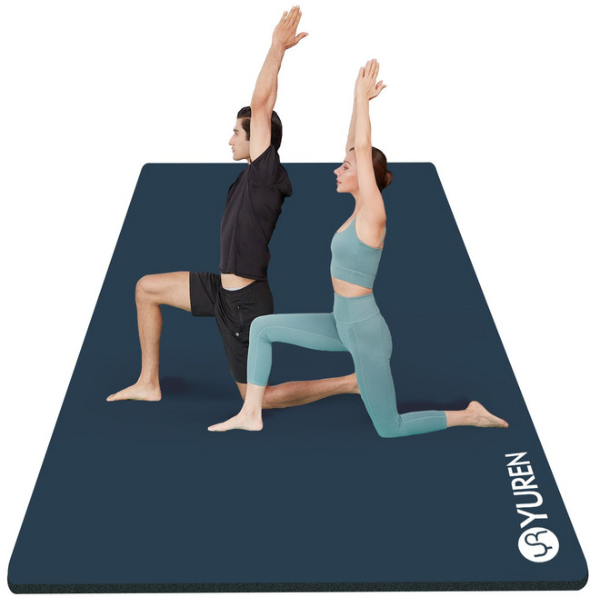 유렌 두꺼운 요가매트 초대형 130x200cm 홈트매트 20mm 소음방지 NBR 운동매트, 네이비, 1개