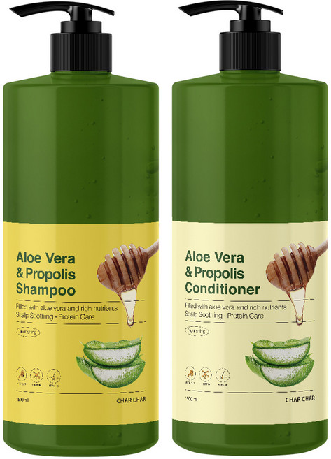 샤샤 알로에 베라 앤 프로폴리스 샴푸 1500ml + 컨디셔너 1500ml 대용량, 1.5L, 1개