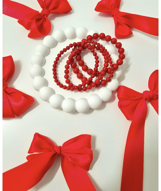 [핸드메이드] 레드팔찌 비즈 악세서리